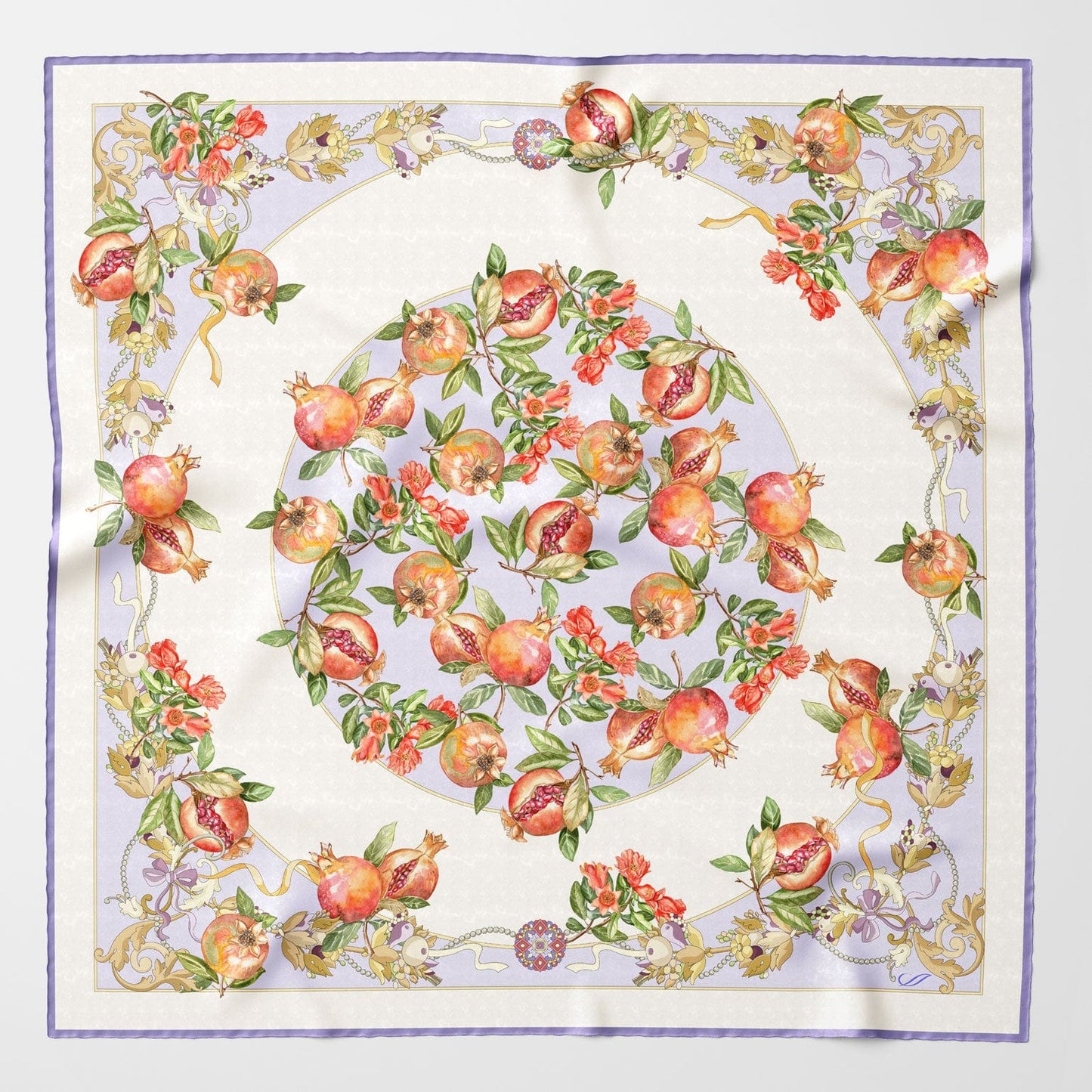 Melograno - Silk Foulard - Lavender