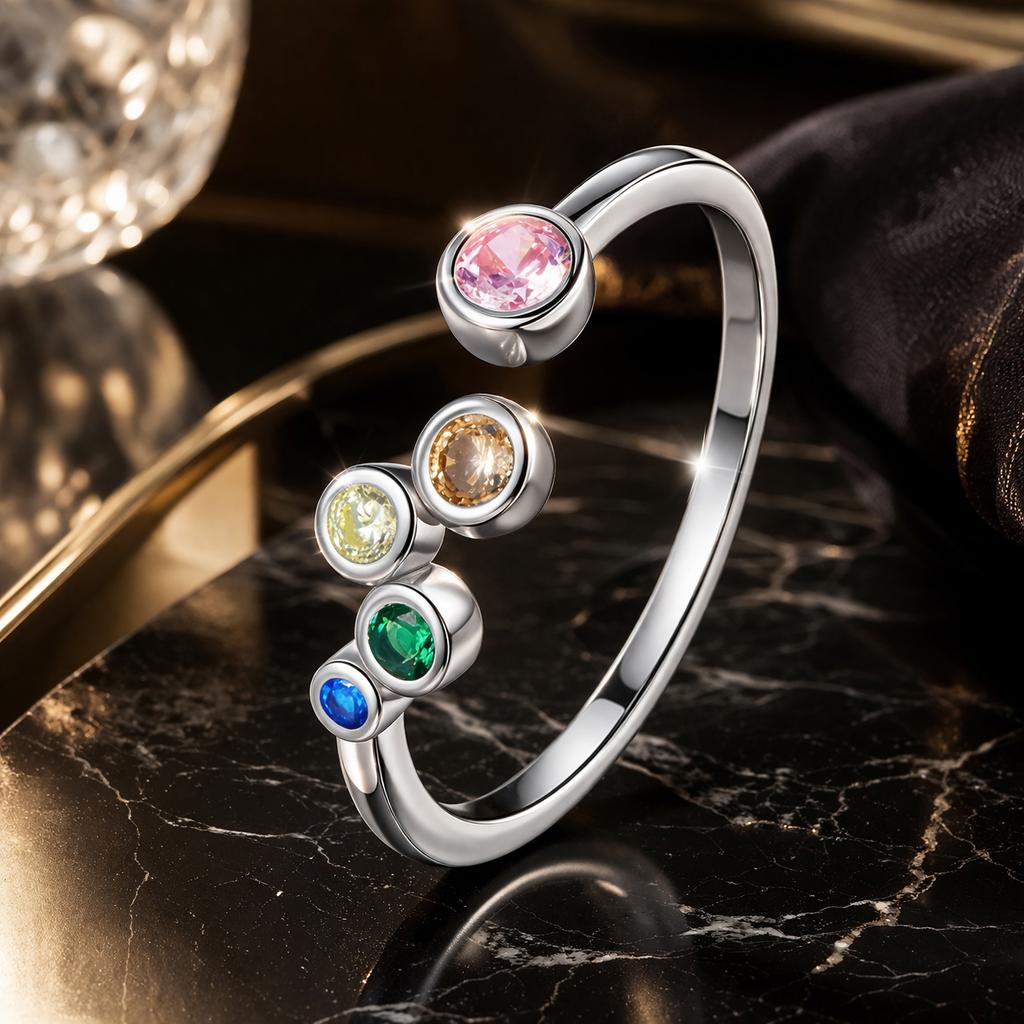 Anillo de plata de ley 925 con pavé de circonitas cúbicas