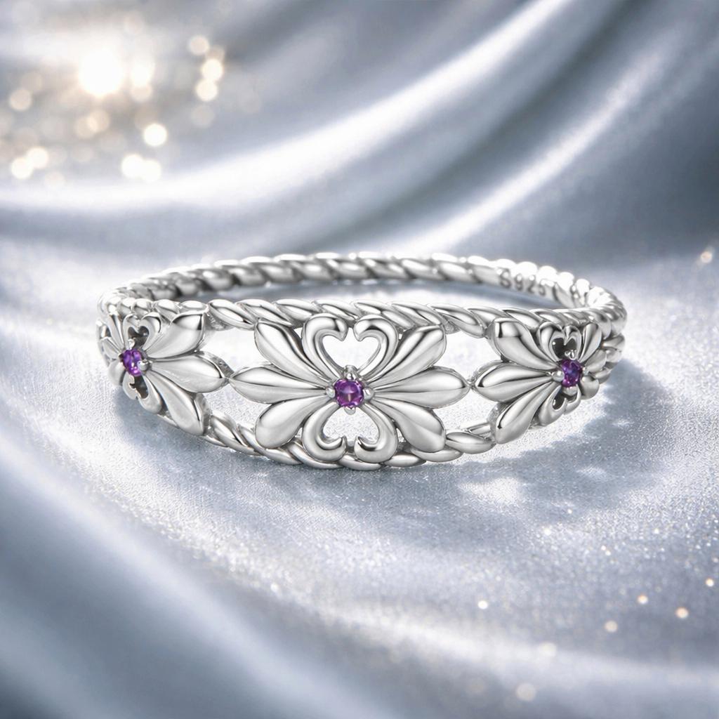 Anillo de plata de ley 925 oxidada con circonita cúbica de 1,3 mm engastada en pavé, talla 6.0, para mujer