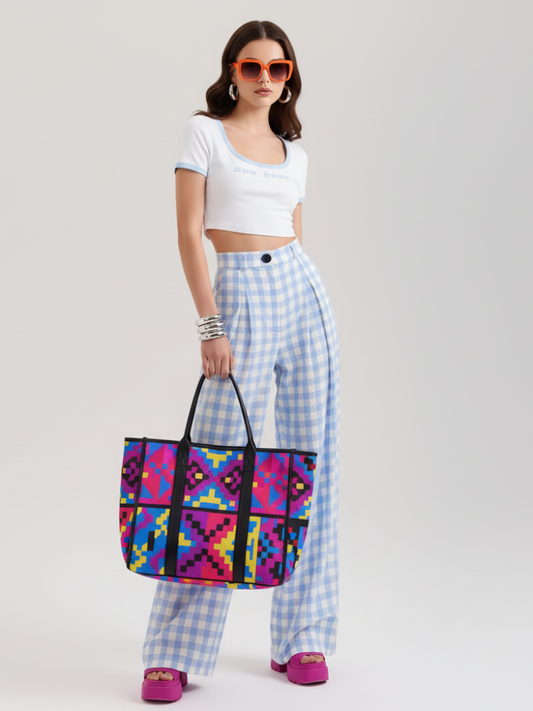 Wide-Leg Plaid Pants, Upper East Side | Women - BYMANYC ® New York - My Men's Shop