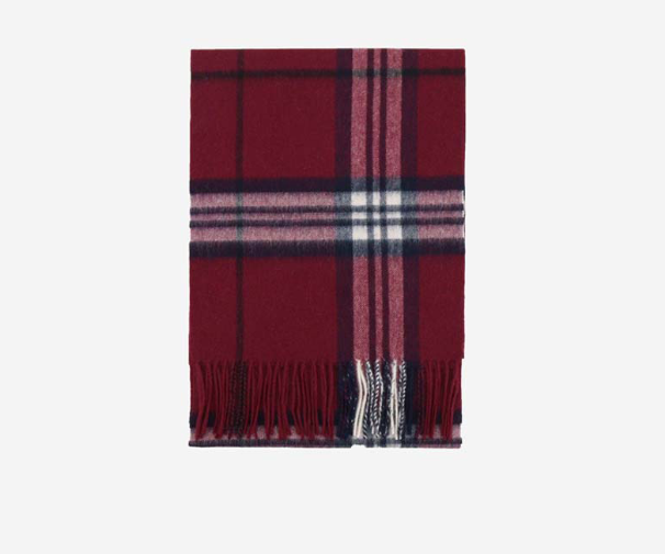 YM02-4 Red Plaid Wool Scarf