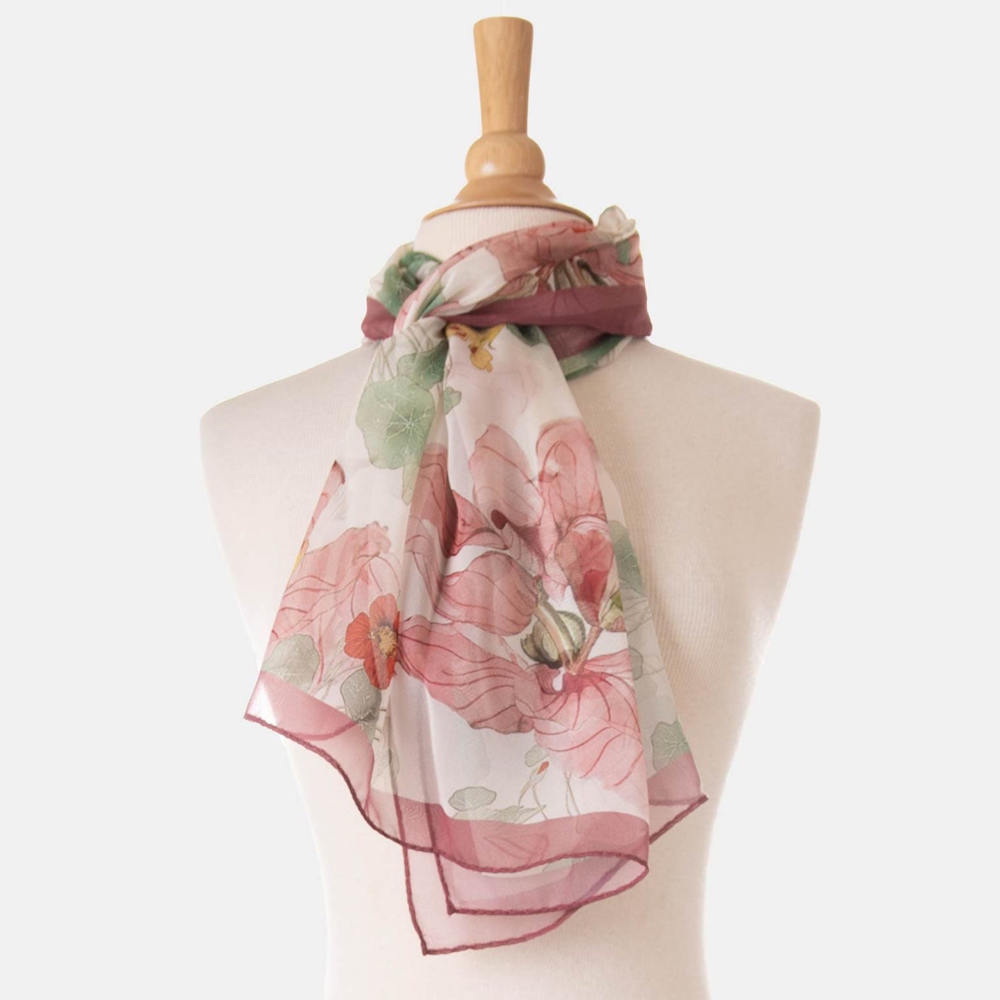 Monique - Long Silk Scarf - Antique Rose