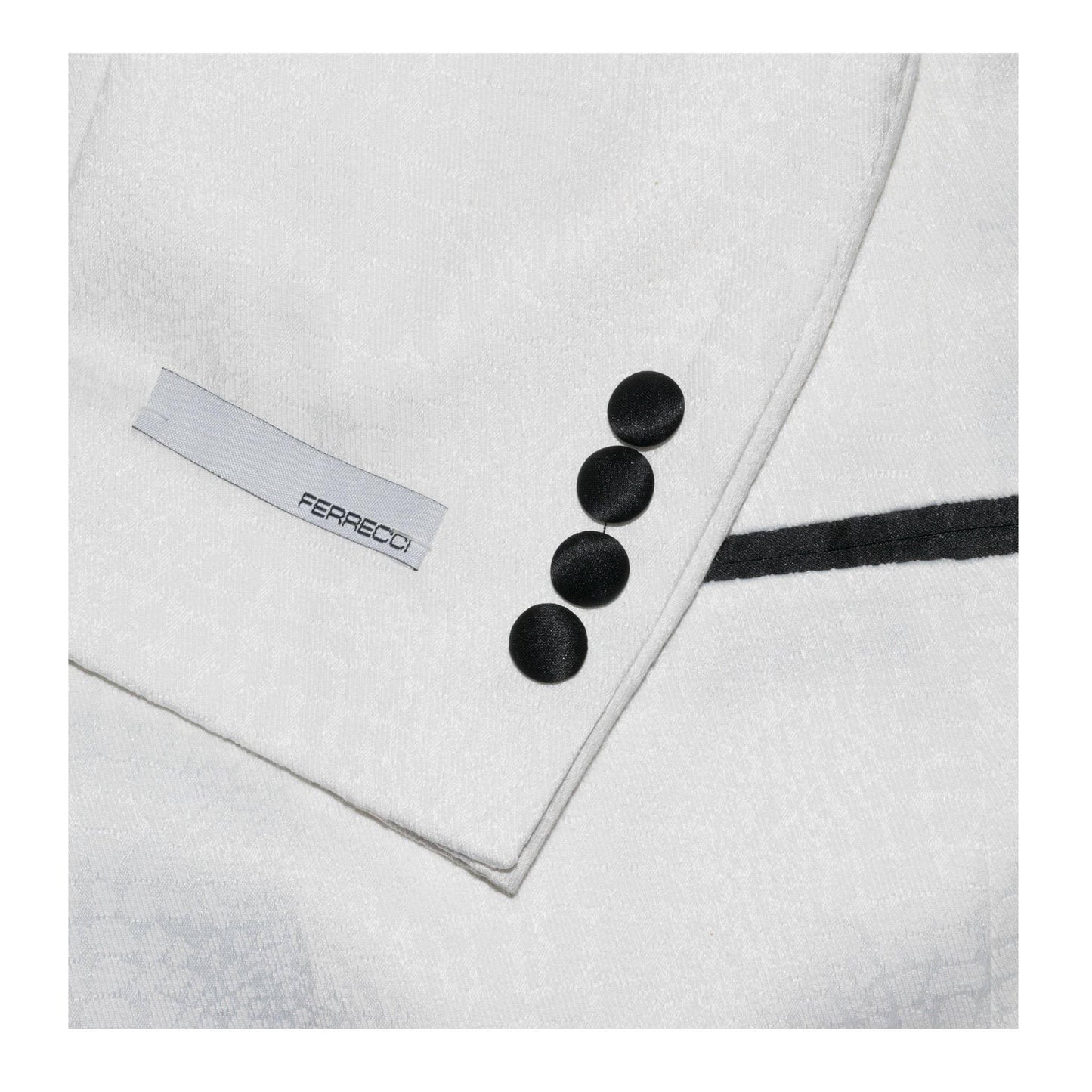 Ferrecci Ash All White Snake Skin Tuxedo Blazer