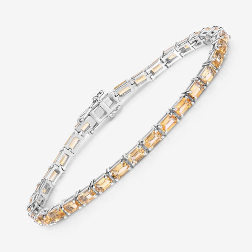 Brazalete de plata de ley .925 con citrino genuino de 12.80 quilates