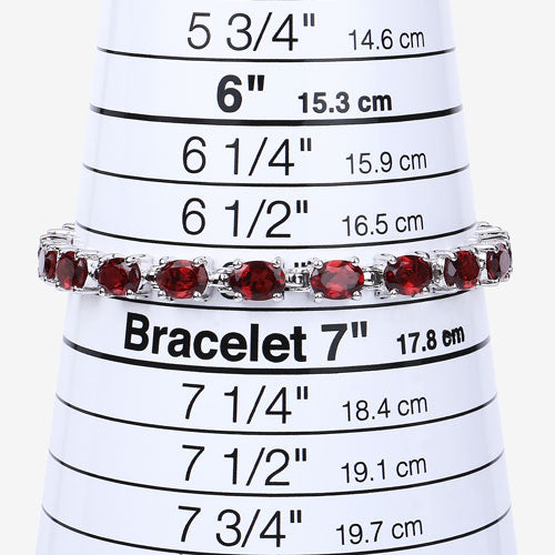Pulsera de plata de ley .925 con granate genuino de 15.30 quilates