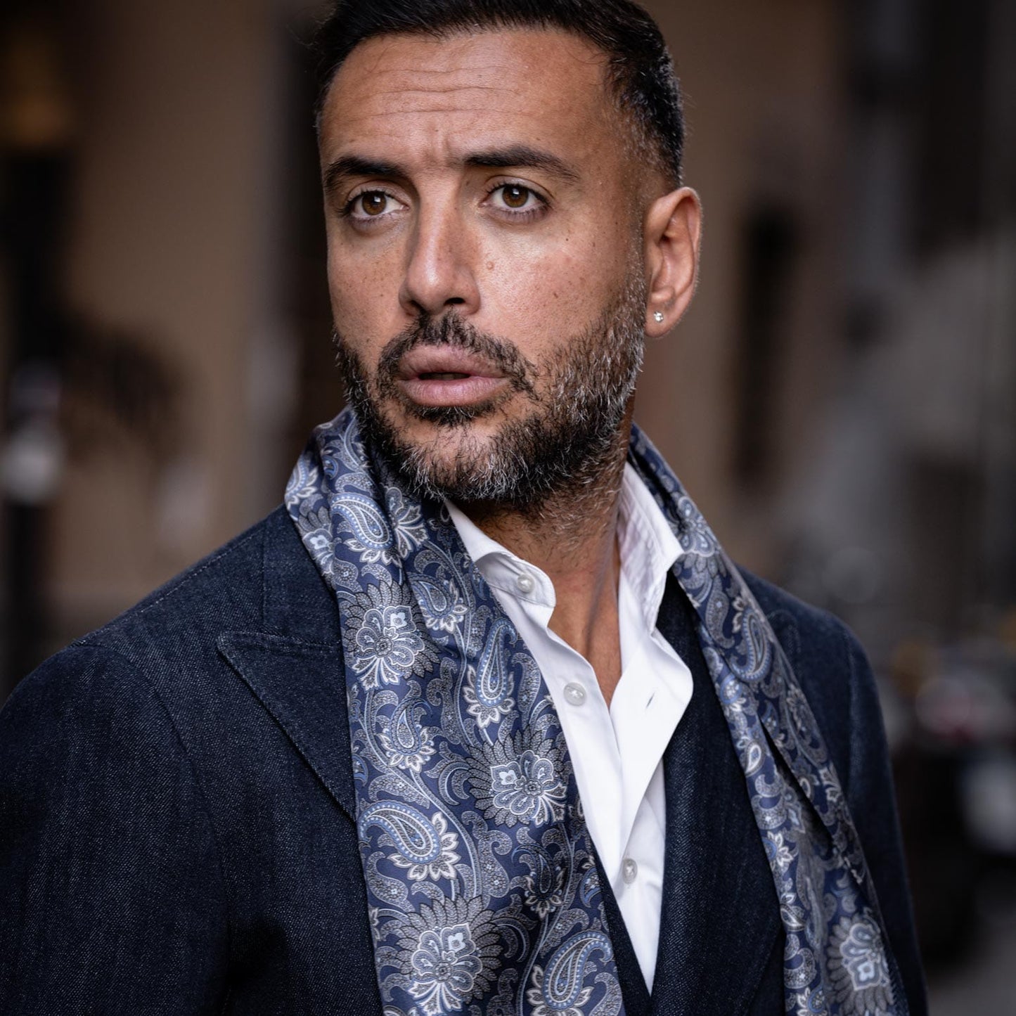 Pasquino - Reversible Silk Scarf - Navy - My Men's Shop