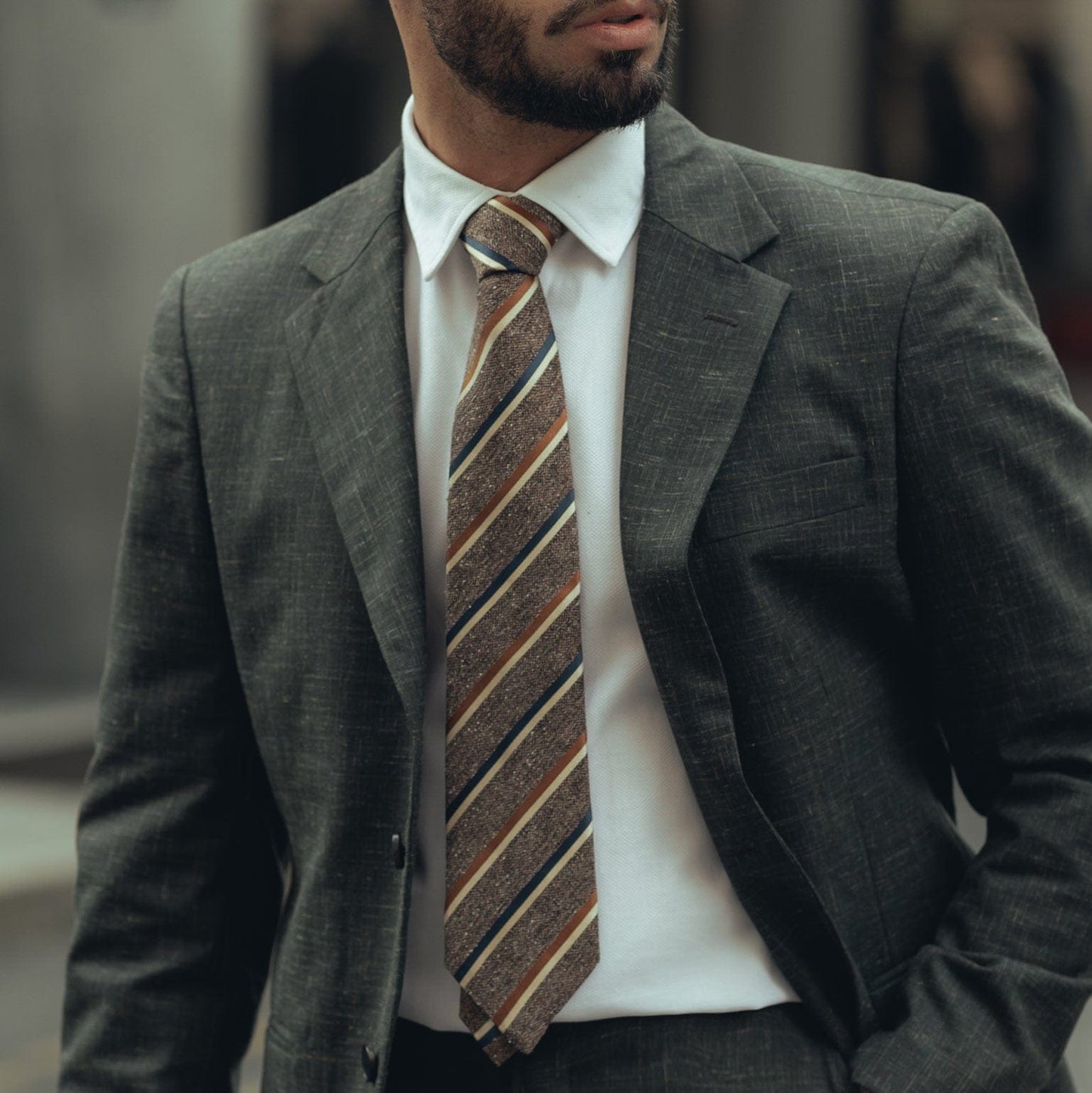 Velletri - Silk Jacquard Tie - Oak - My Men's Shop