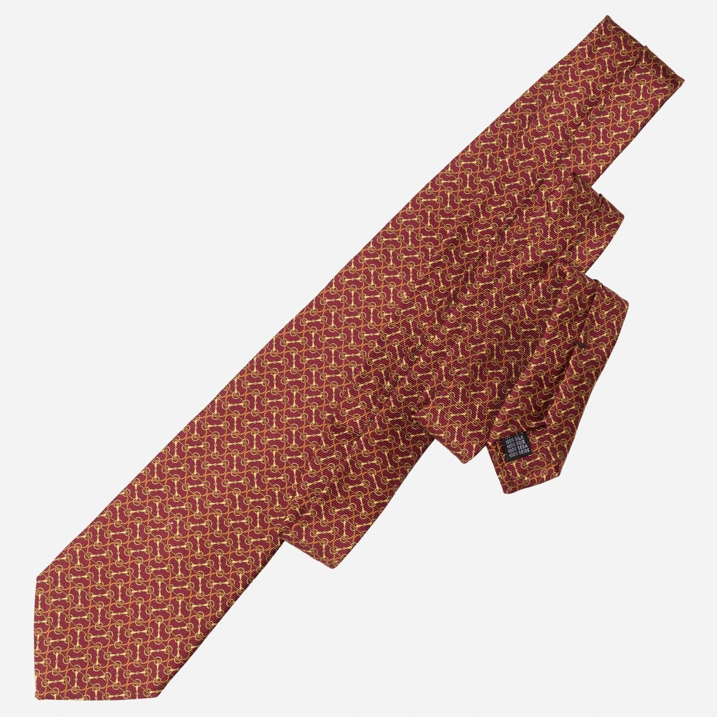 Palio - Printed Silk Tie - Burgundy