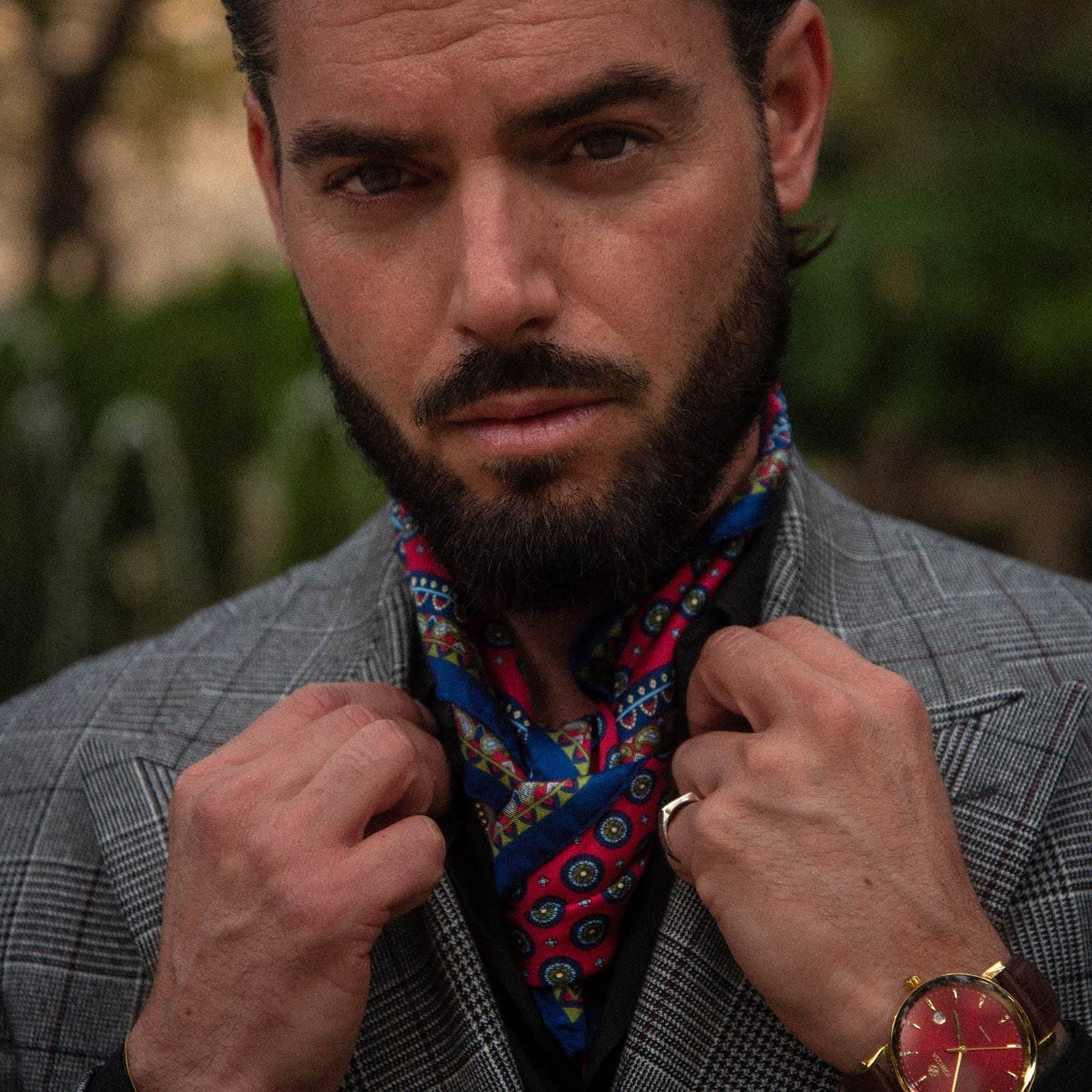 Toscana - Silk Neckerchief - Cranberry - My Men's Shop