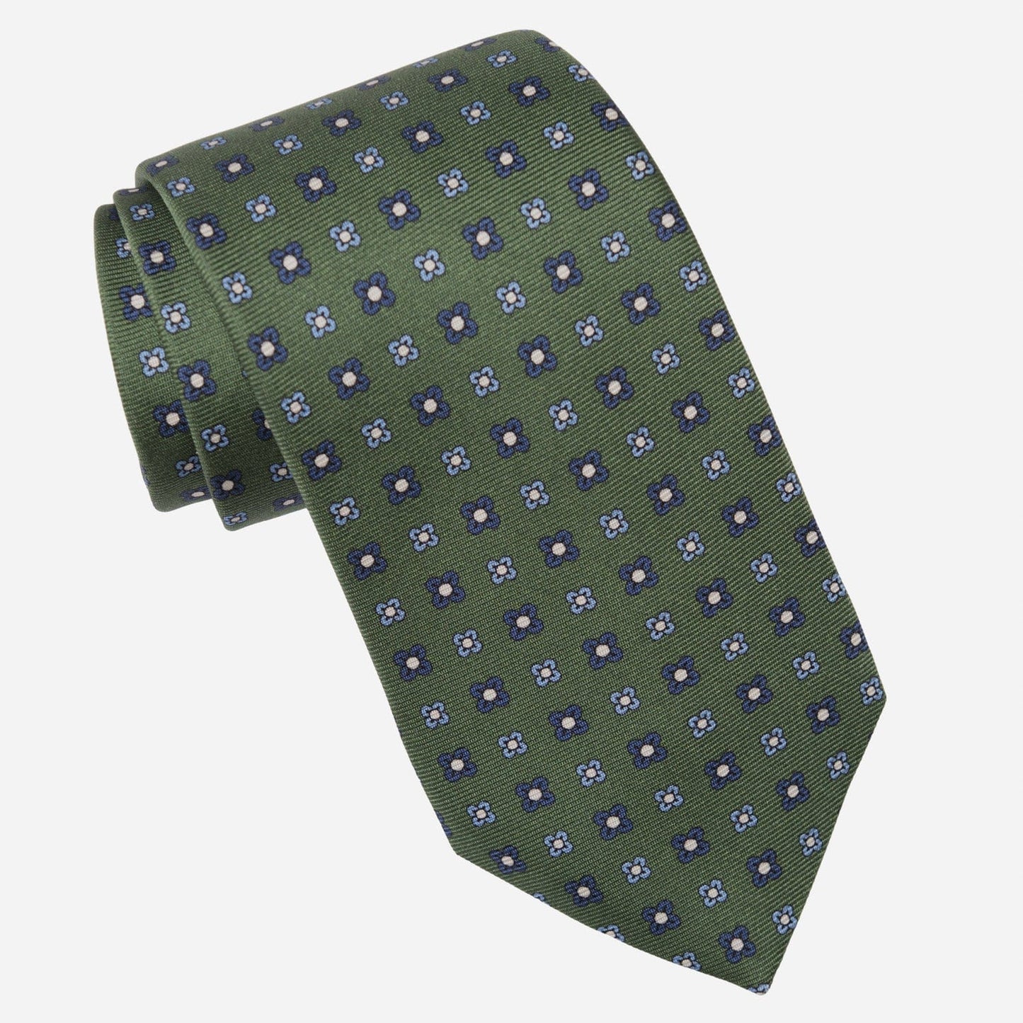 Siracusa - Printed Silk Tie - Green - My Men's Shop