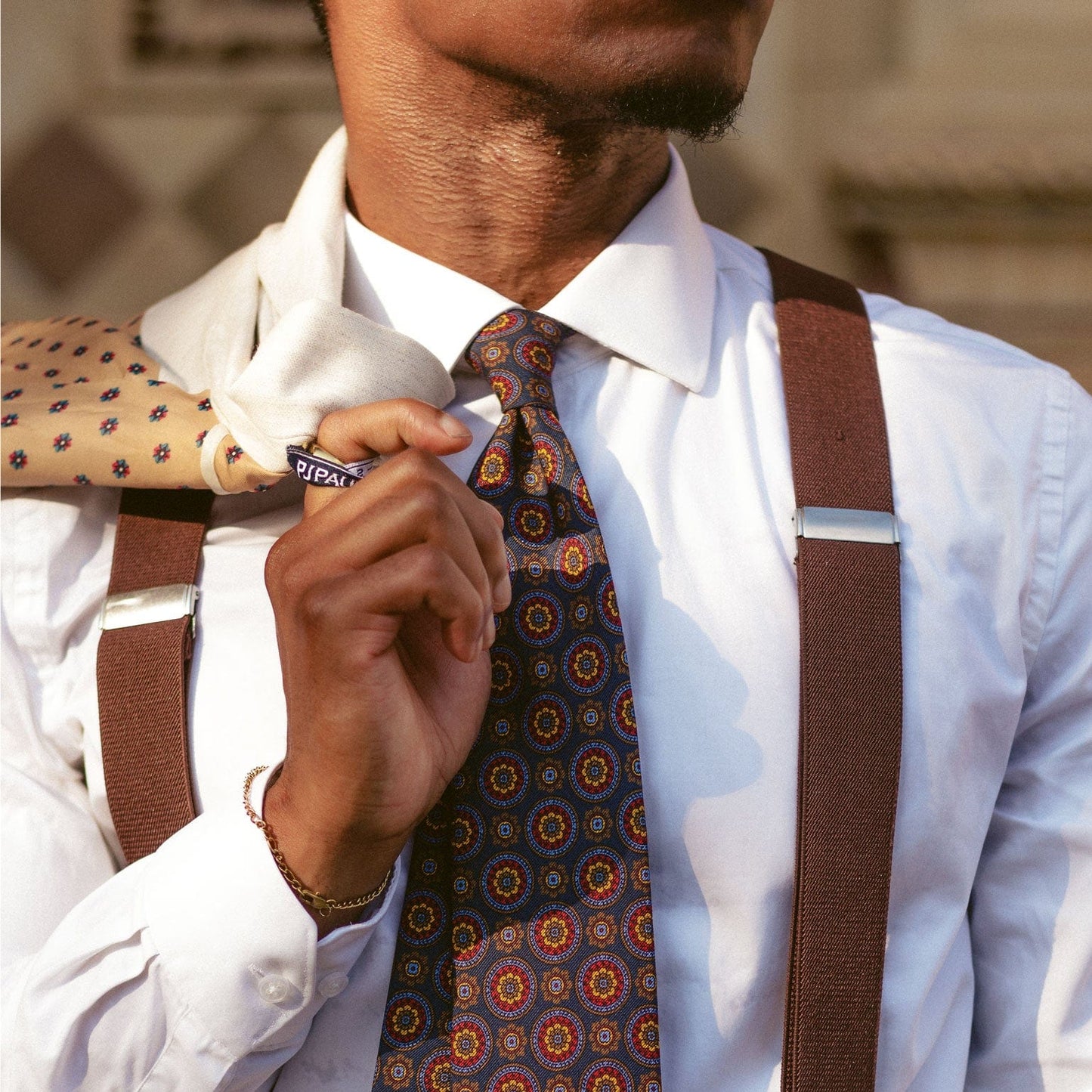 La Vigna - Printed Wool & Silk Tie - Navy - My Men's Shop