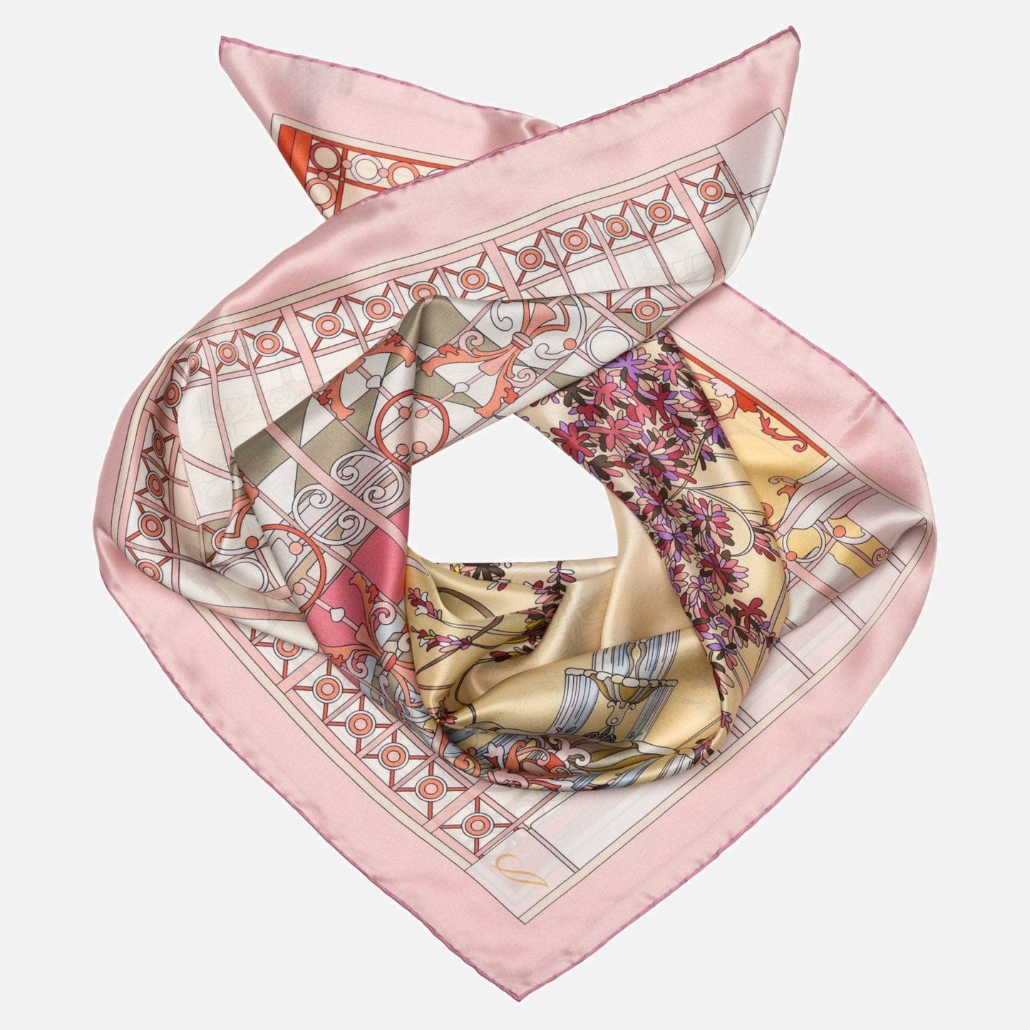 Garden of Dreams - Silk Foulard - Pink