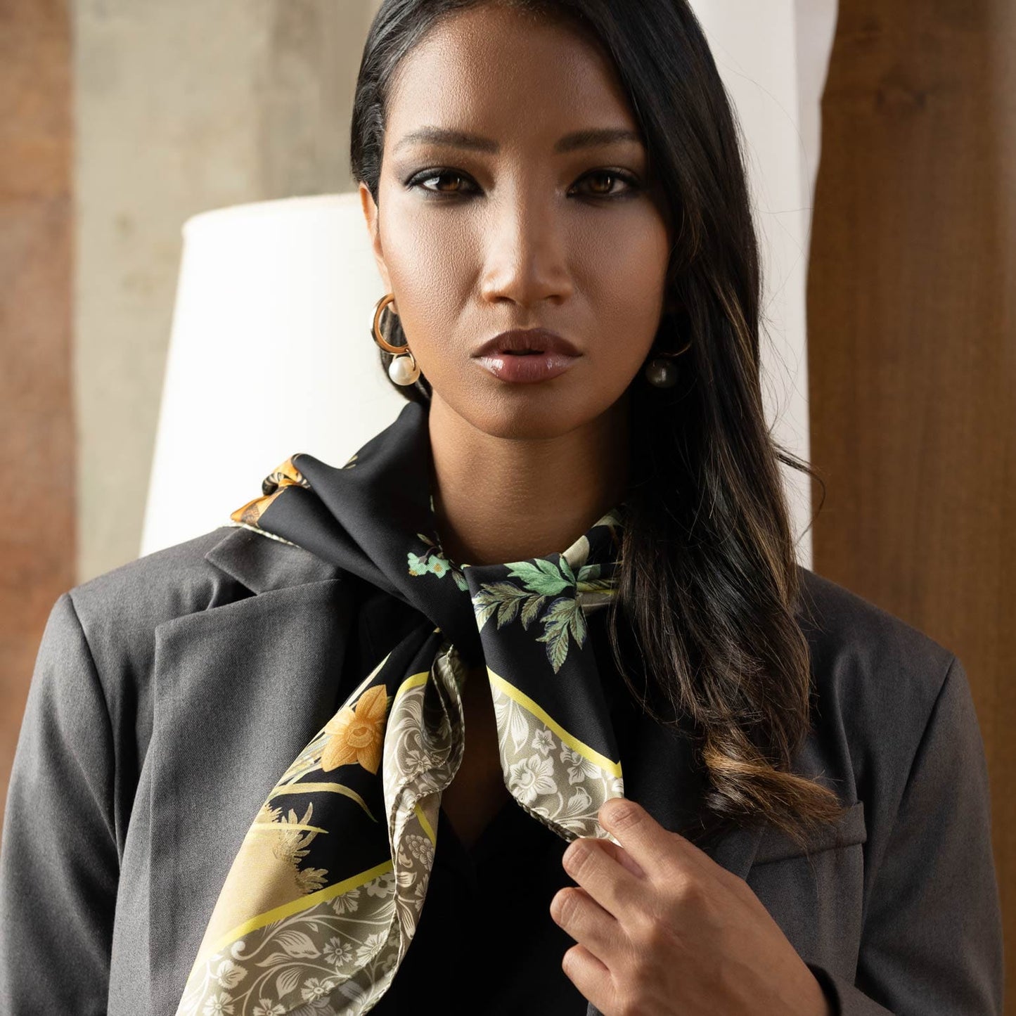 Fantasia - Silk Foulard - Black