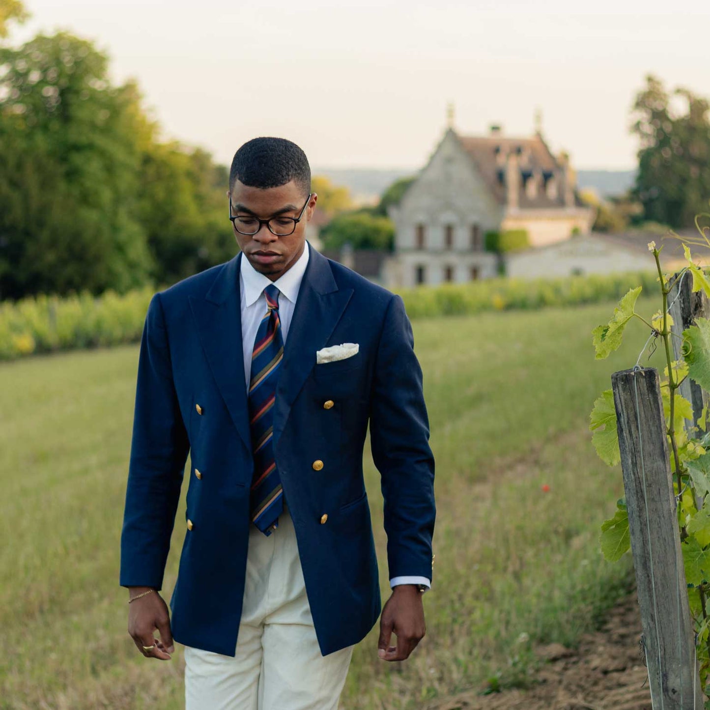 Battisti - Silk Jacquard Tie - Navy - My Men's Shop