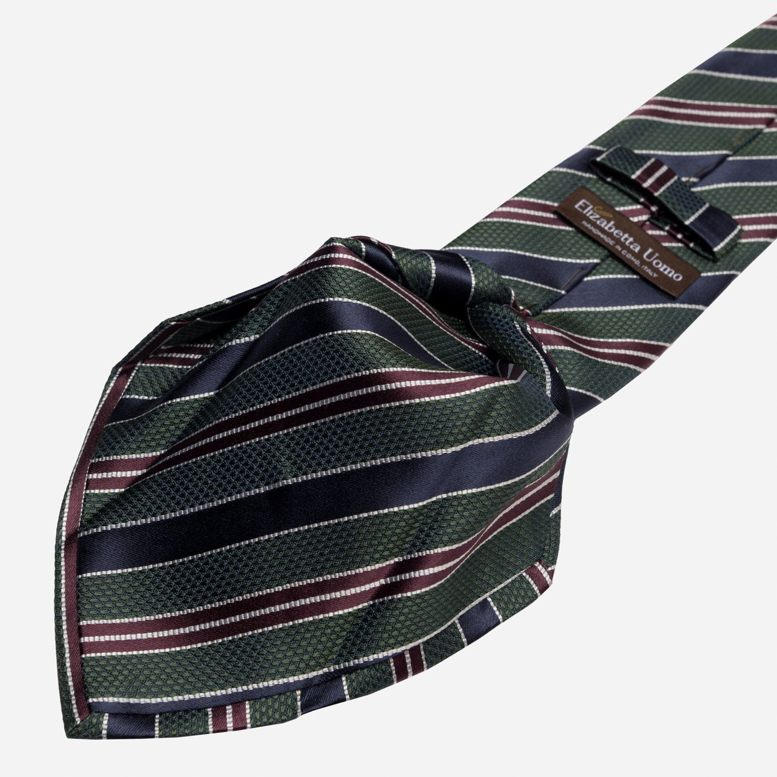 Vesuvio - Silk Jacquard Tie - Green and Navy - My Men's Shop