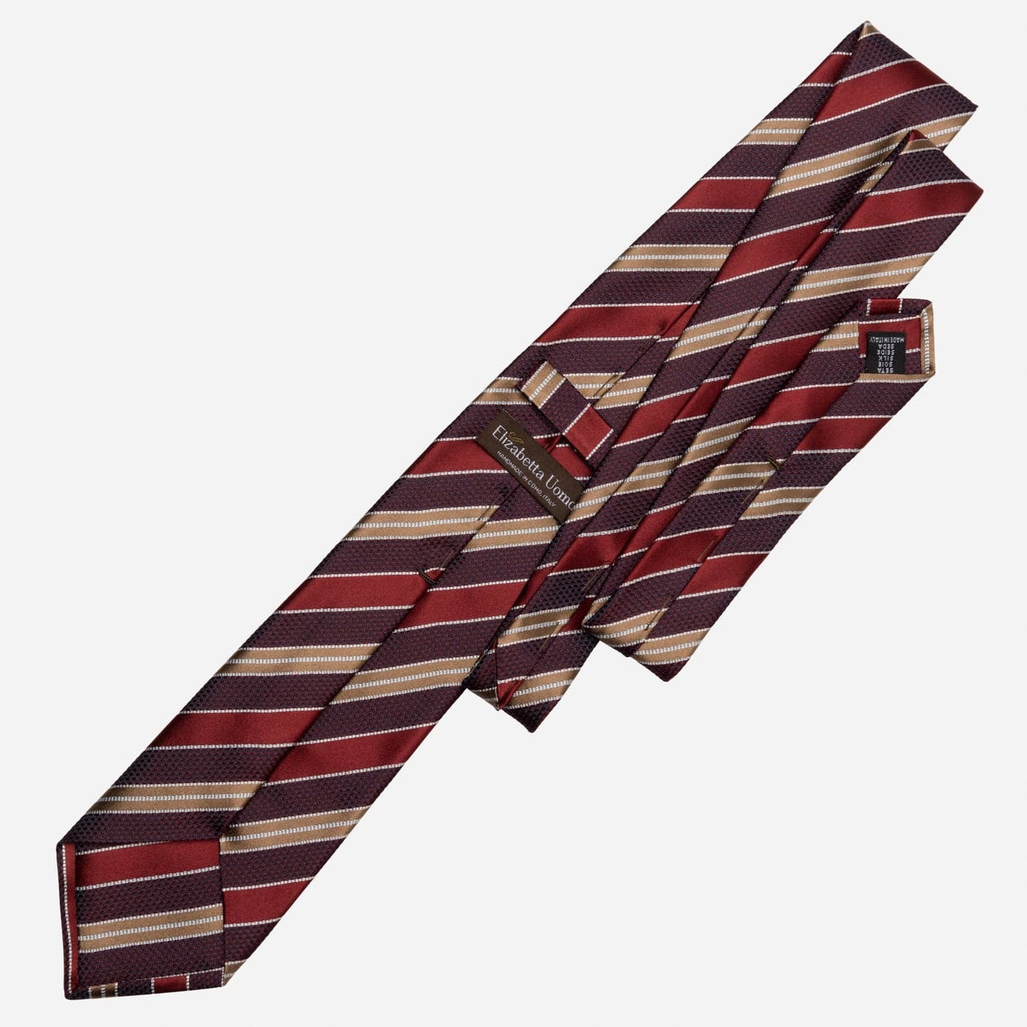 Vesuvio - Silk Jacquard Tie - Red and Burgundy - My Men's Shop