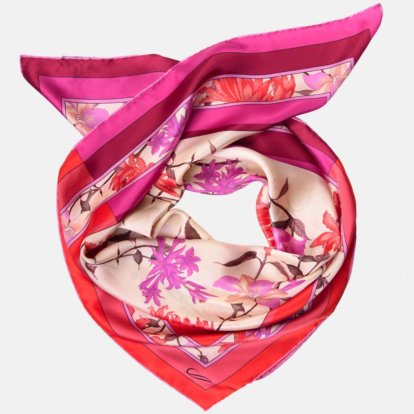 Serena - Silk Foulard - Fuchsia