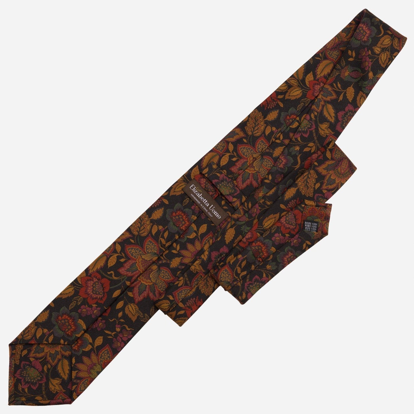 Calvino - Printed Madder Silk Tie - Black