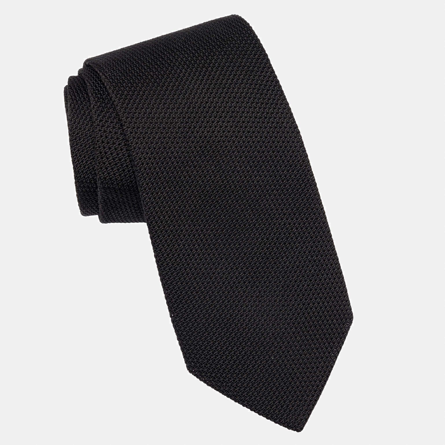 Nero - Black Silk Grenadine Tie - My Men's Shop