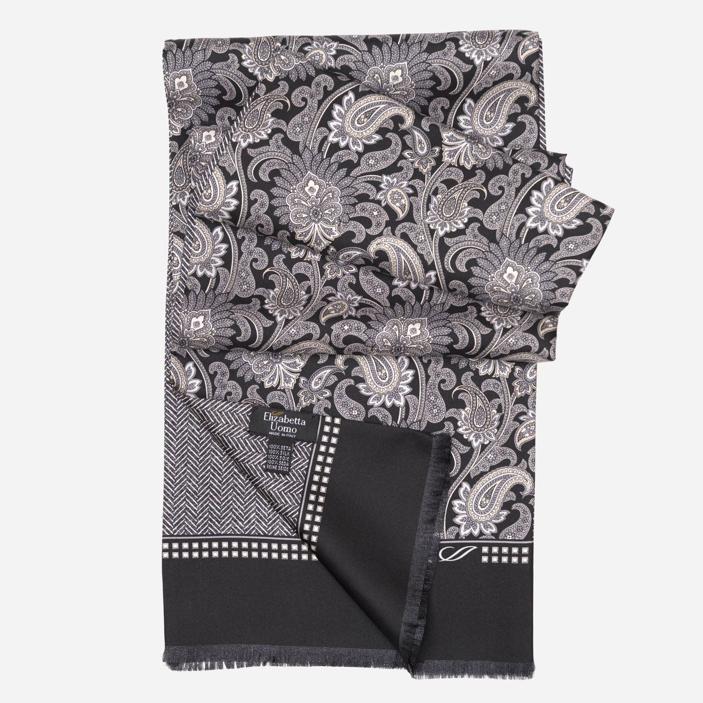 Pasquino - Reversible Silk Scarf - Black