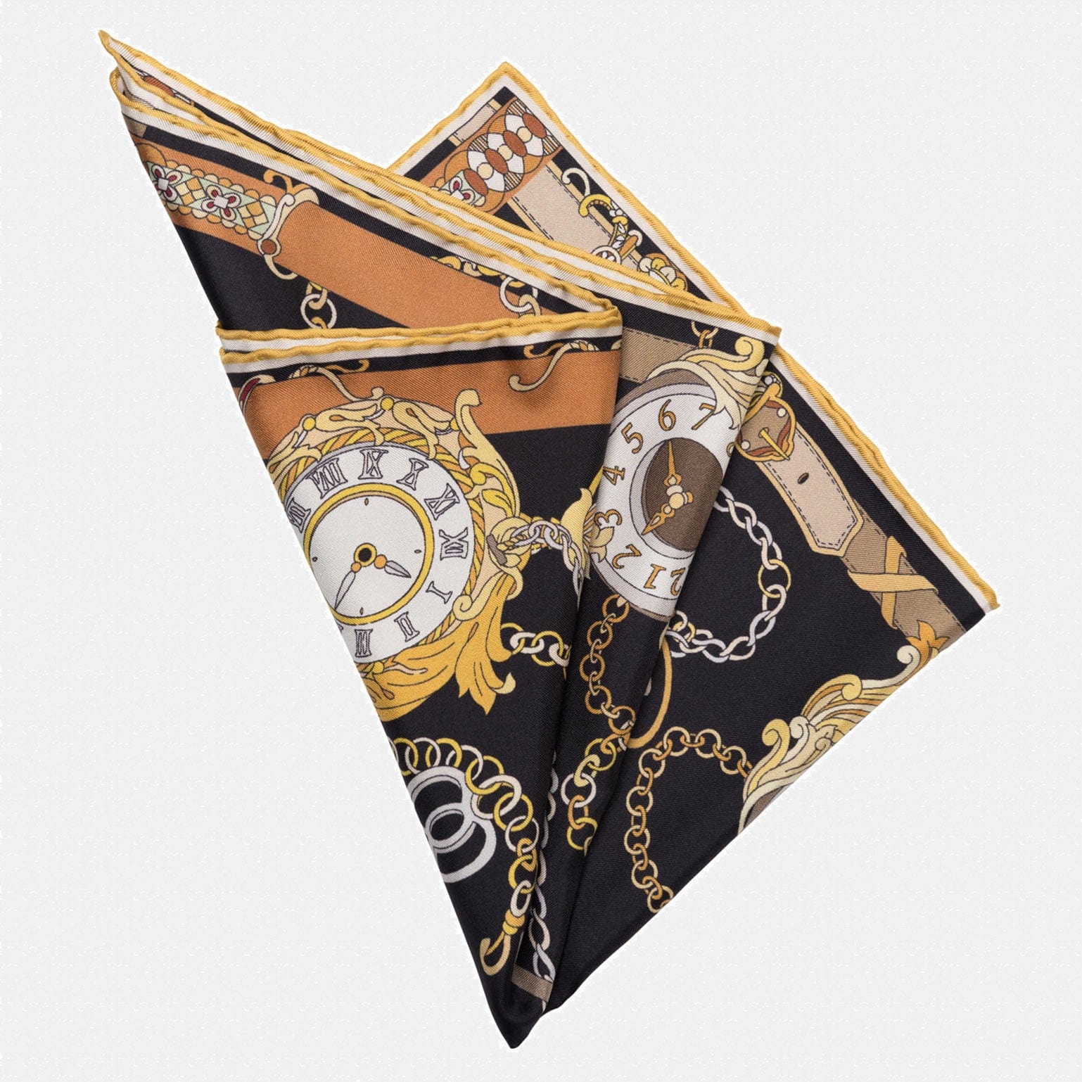 Like Clockwork - Silk Pocket Square - Black - My Men's Shop