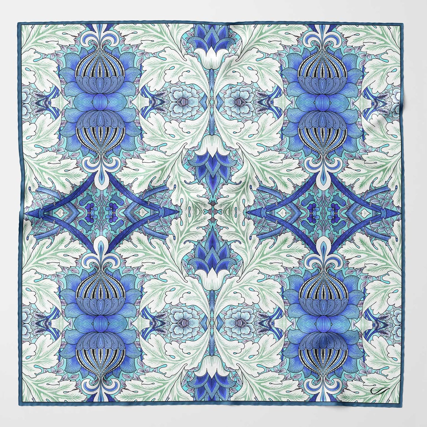 St. James - Silk Neckerchief - Blue and Mint - My Men's Shop