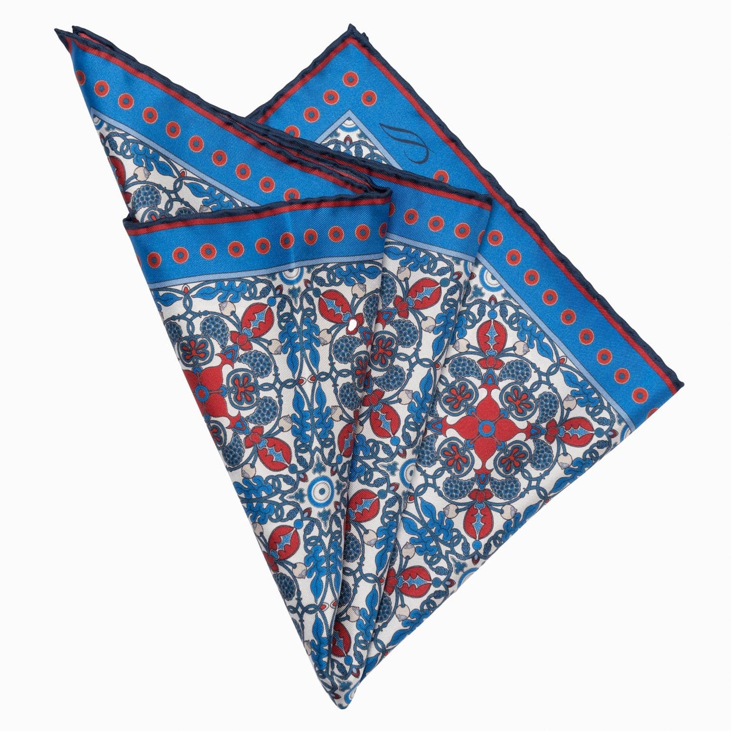Nebbiolo - Silk Pocket Square - Blue and Red - My Men's Shop