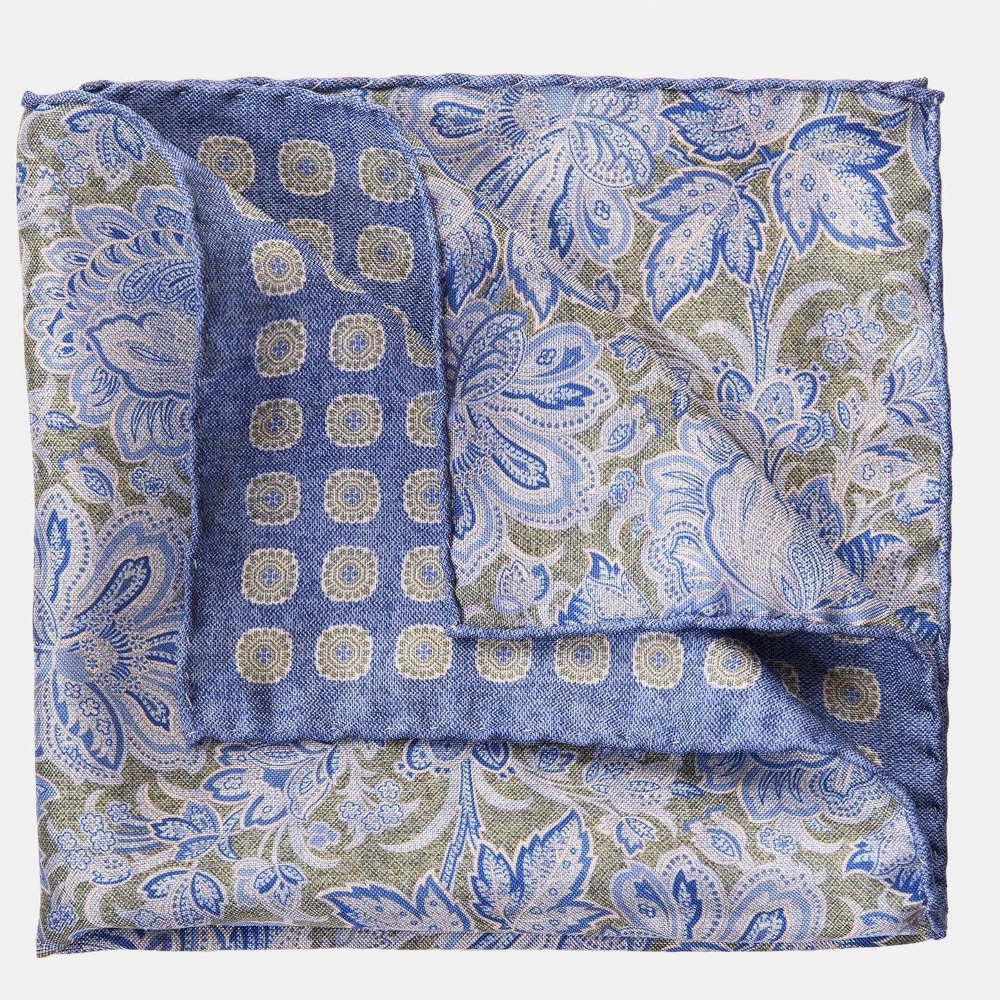 Assisi - Double Sided Silk Pocket Square - Sky Blue - My Men's Shop