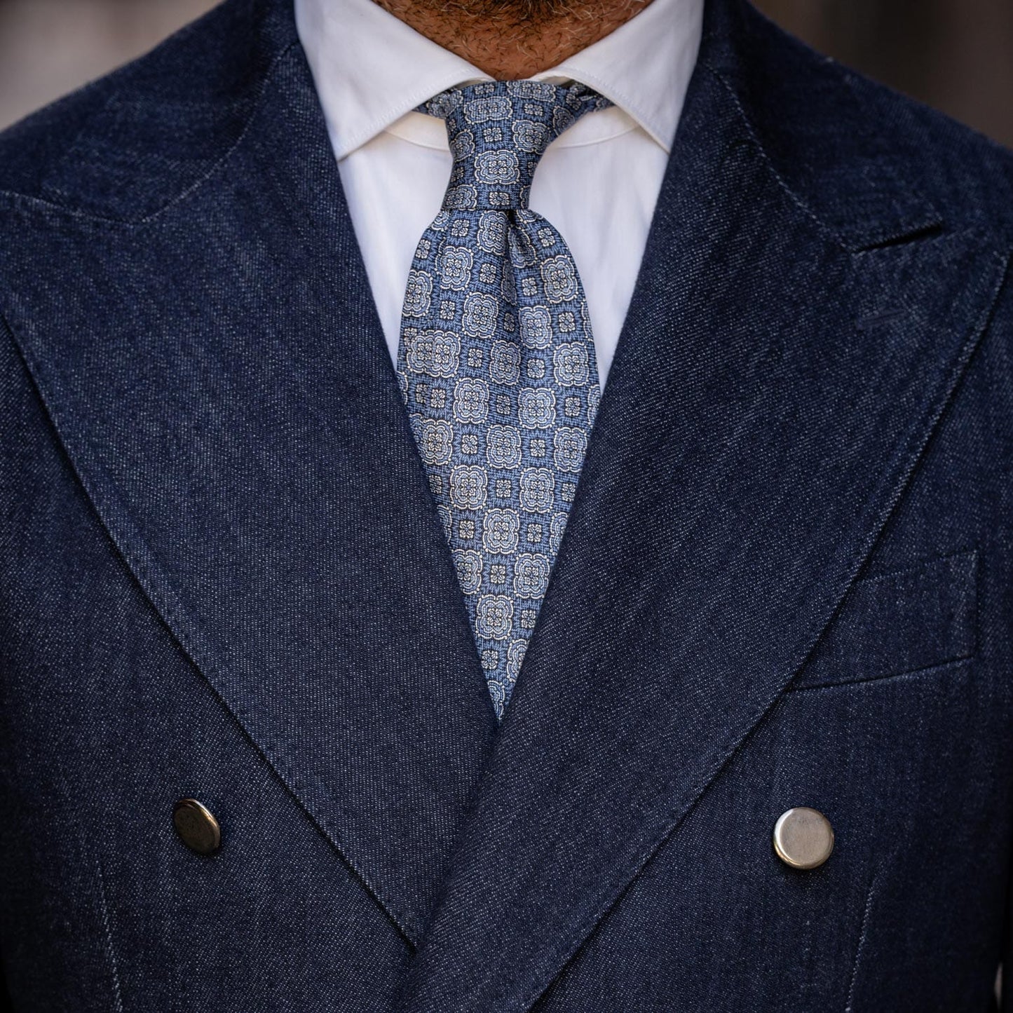 Veneto - Printed Silk Tie - Blue - My Men's Shop