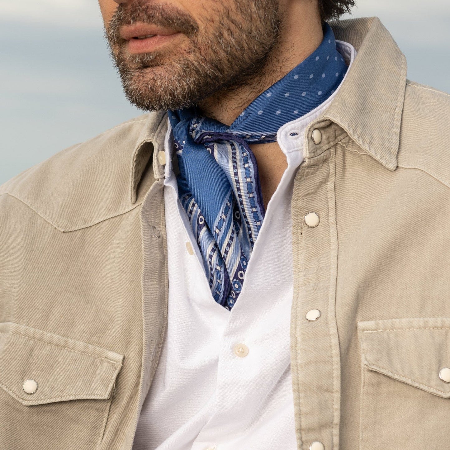 Verona - Silk Neckerchief - Blue