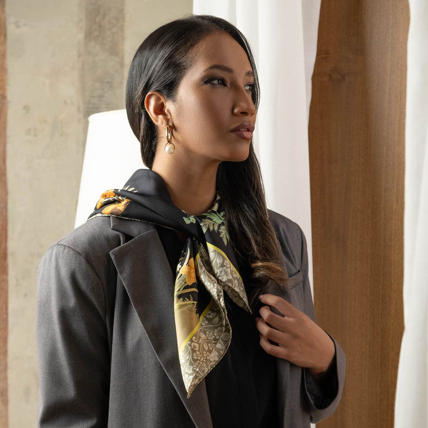 Fantasia - Silk Foulard - Black