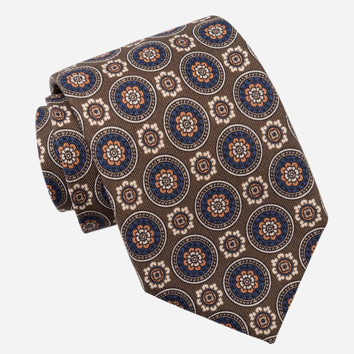 La Vigna - Printed Wool & Silk Tie - Brown - My Men's Shop