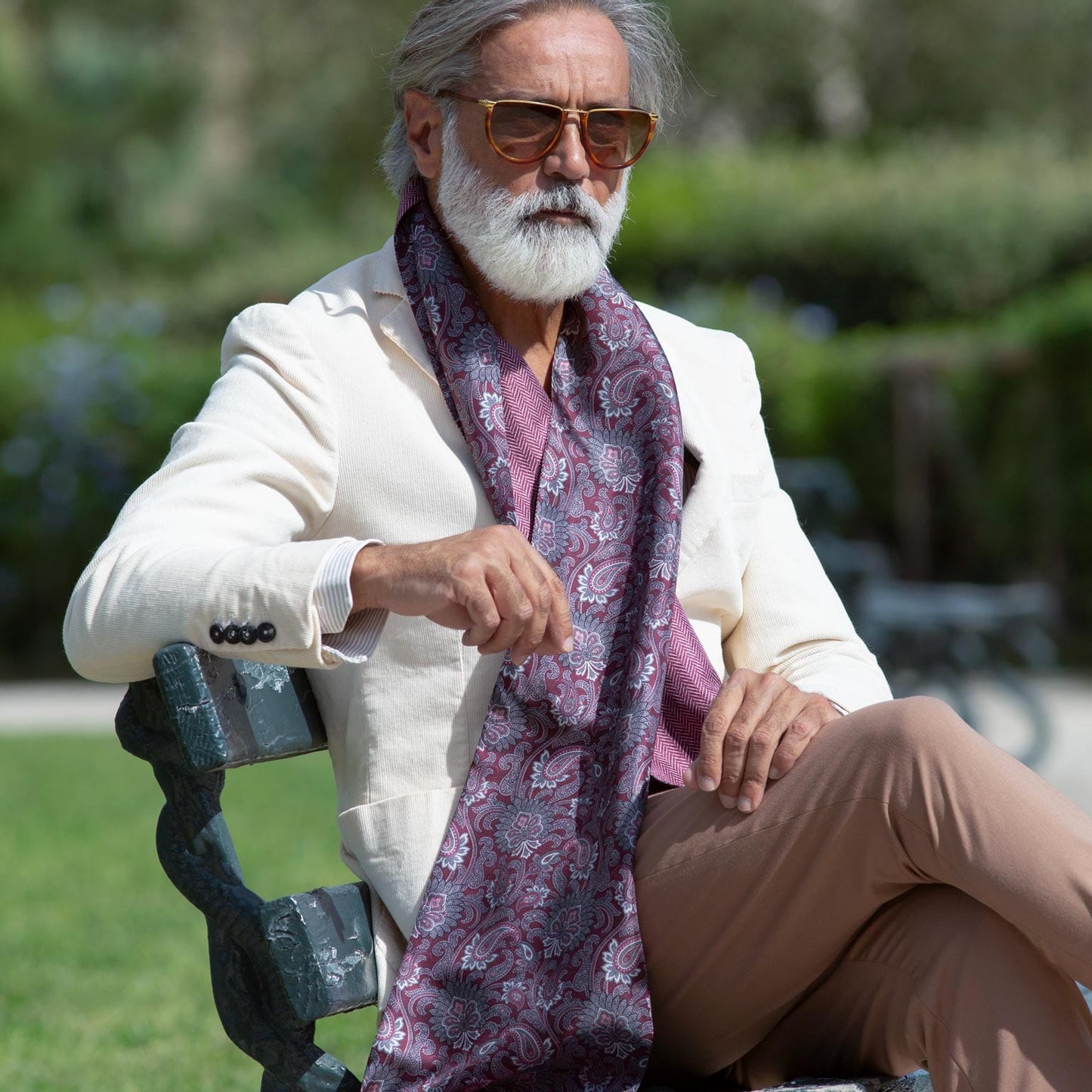 Pasquino - Reversible Silk Scarf - Wine - My Men's Shop