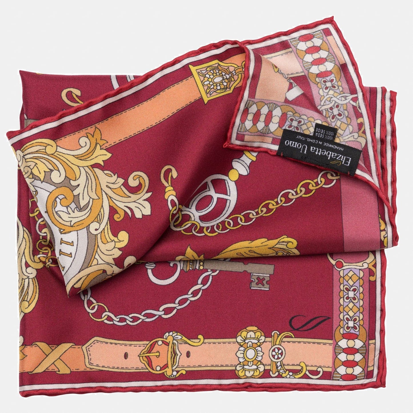 Like Clockwork - Silk Pocket Square - Cerise - My Men's Shop