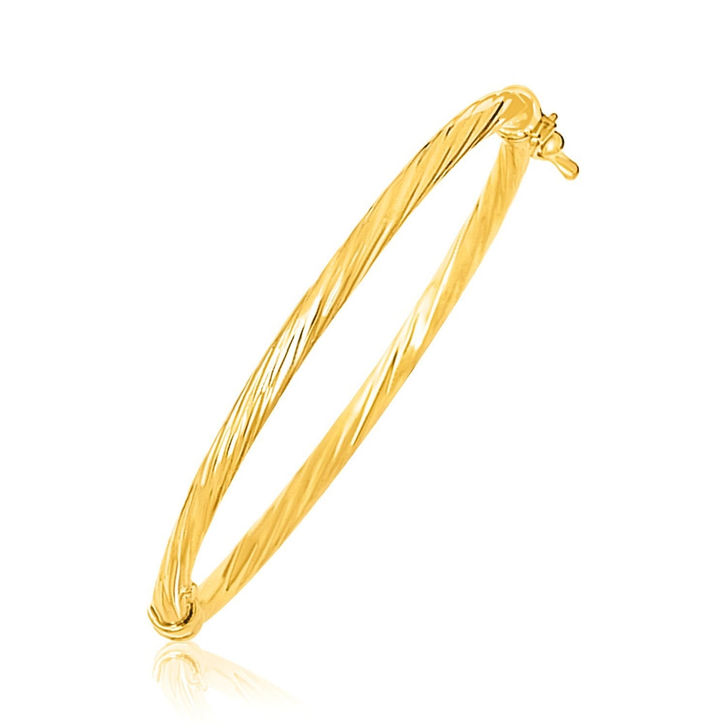 Brazalete infantil de oro amarillo de 14k con motivo de espiral