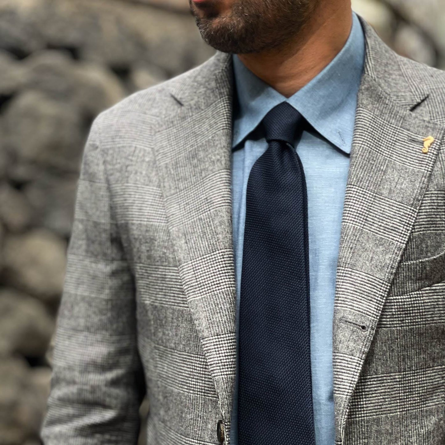 Cavour - Dark Navy Silk Grenadine Tie