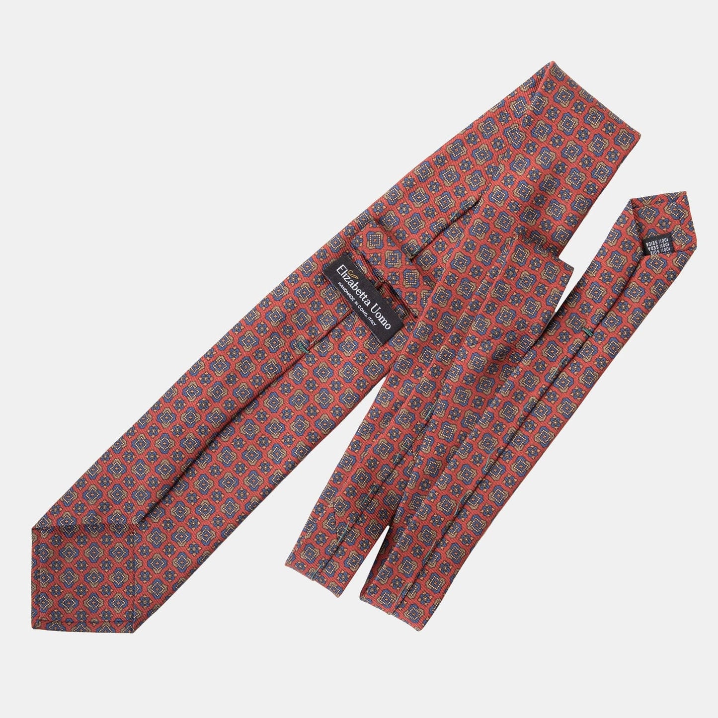 Parma - Printed Madder Silk Tie - Barn Red - My Men's Shop
