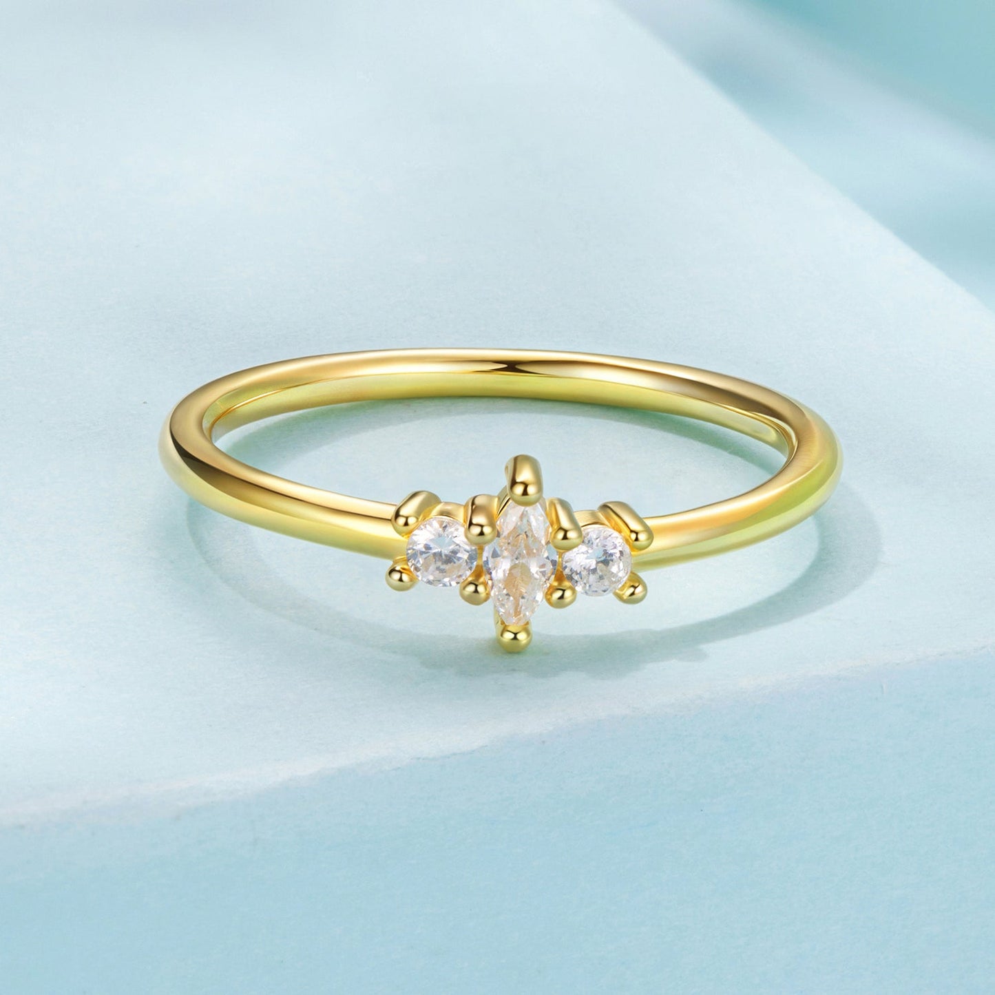 Anillo de plata de ley 925, talla 6.0, con circonitas engastadas en pavé