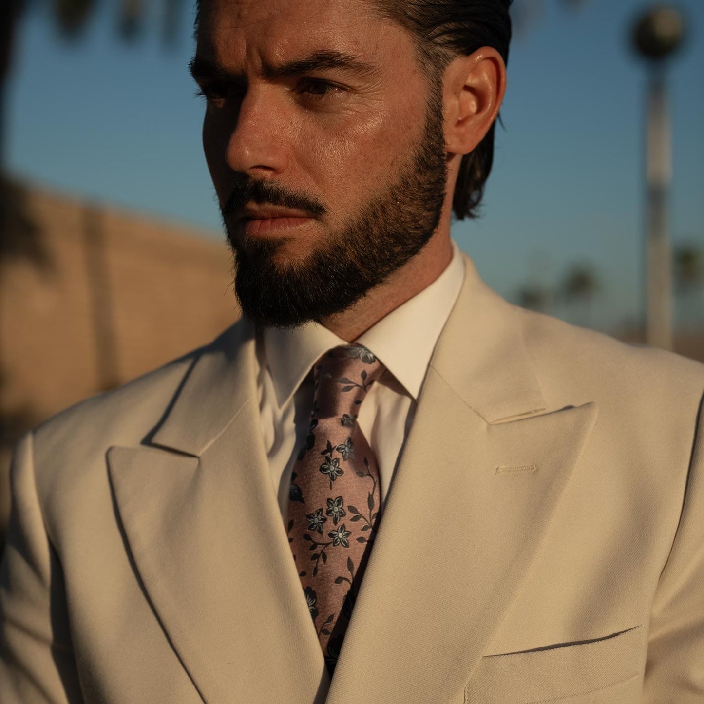 Silvio - Silk Jacquard Tie - Dusty Rose - My Men's Shop