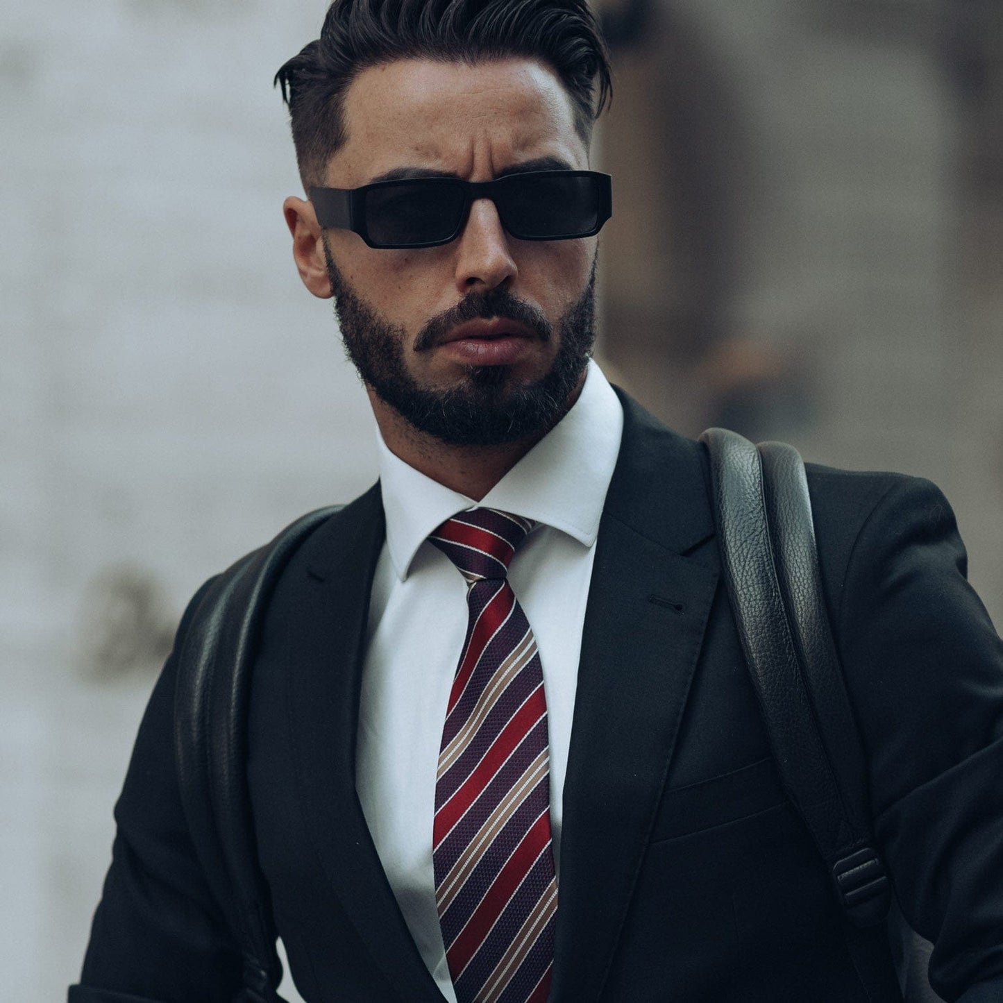 Vesuvio - Silk Jacquard Tie - Red and Burgundy - My Men's Shop