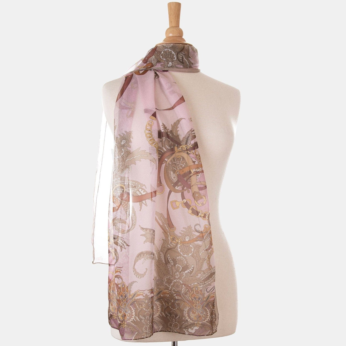 Alessandra - Long Silk Scarf - Cameo Pink