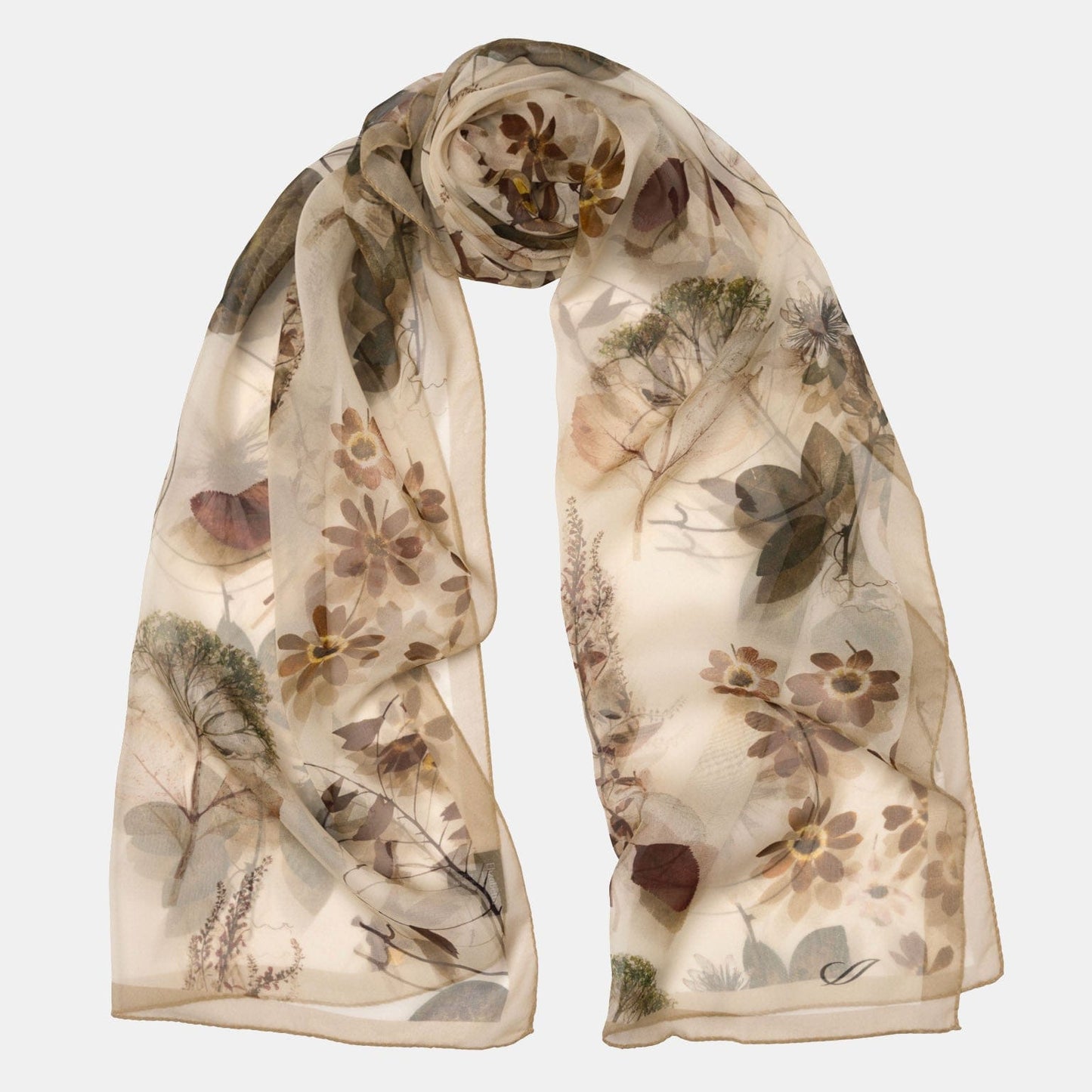 Botanica - Long Silk Scarf - Beige - My Men's Shop