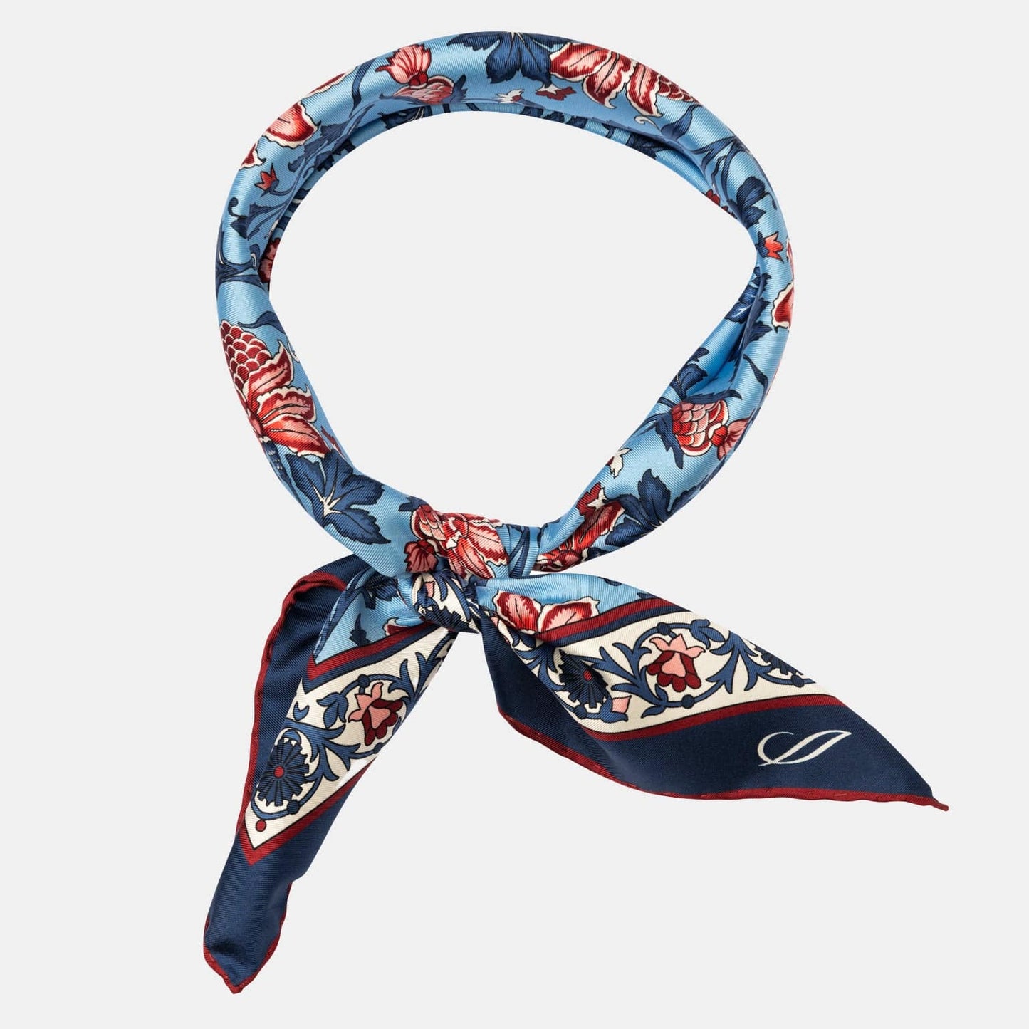 Carrara - Silk Neckerchief - Blue & Pink