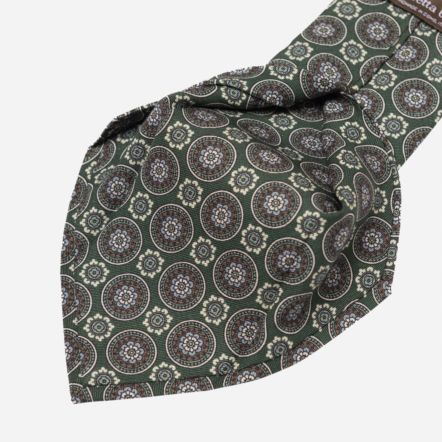 La Vigna - Printed Wool & Silk Tie - Green - My Men's Shop