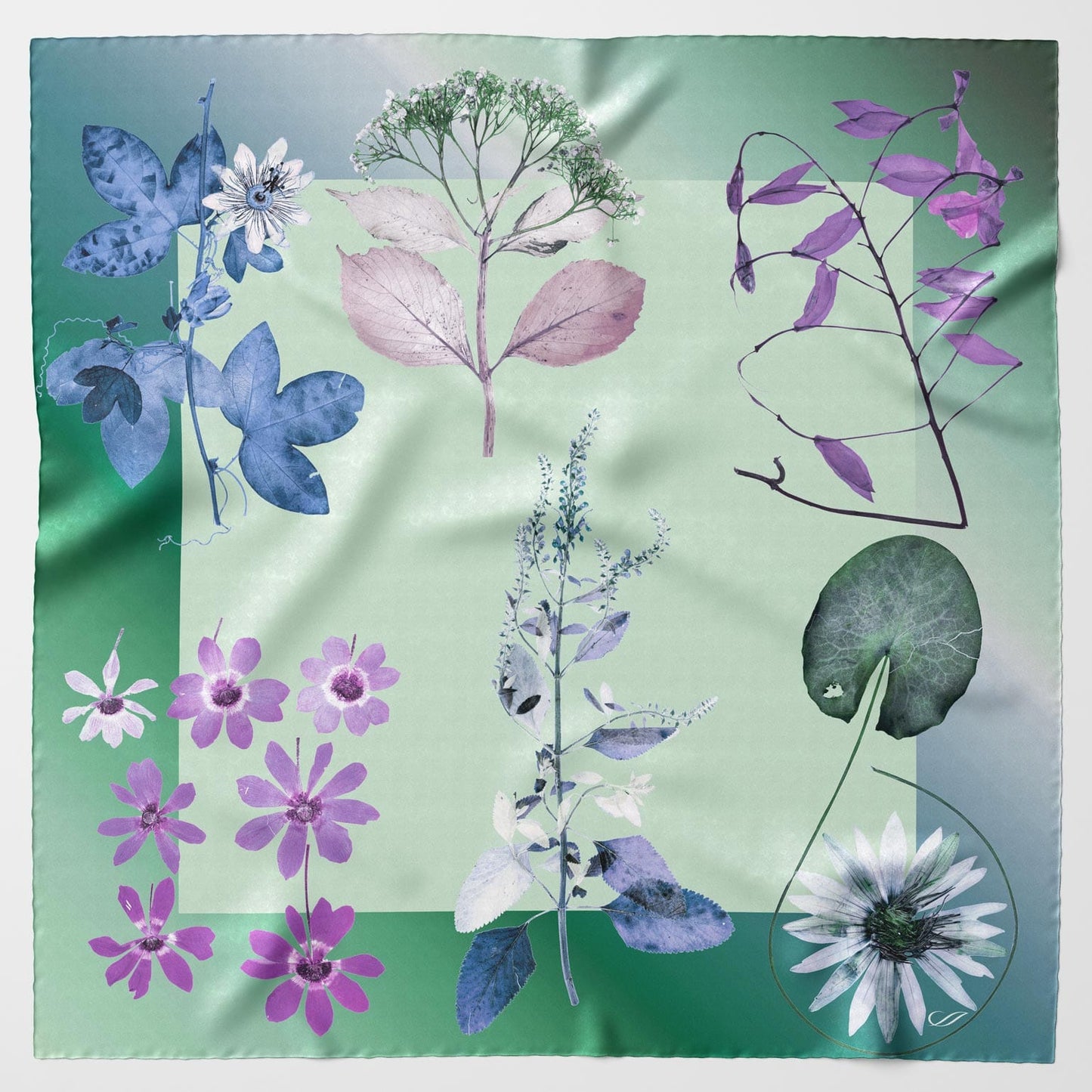 Cristina - Silk Foulard - Laurel Green