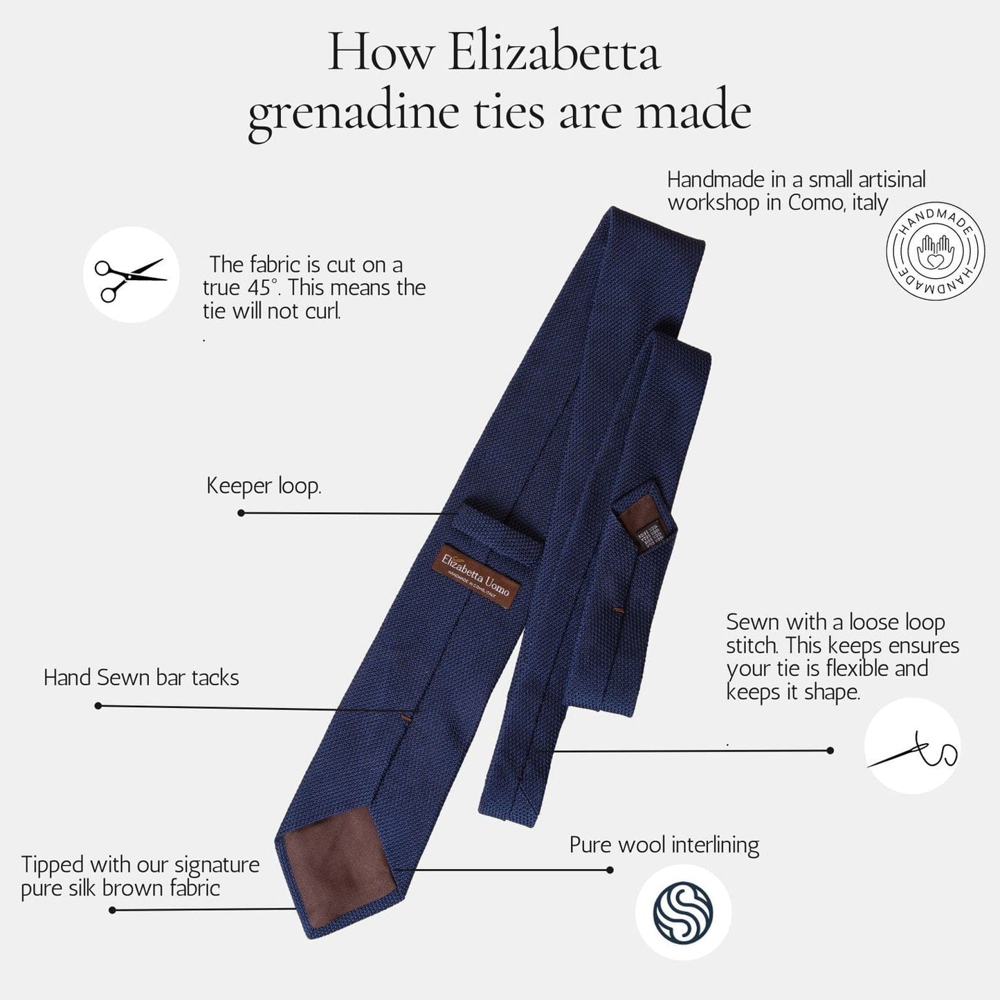 Cavour - Dark Navy Silk Grenadine Tie
