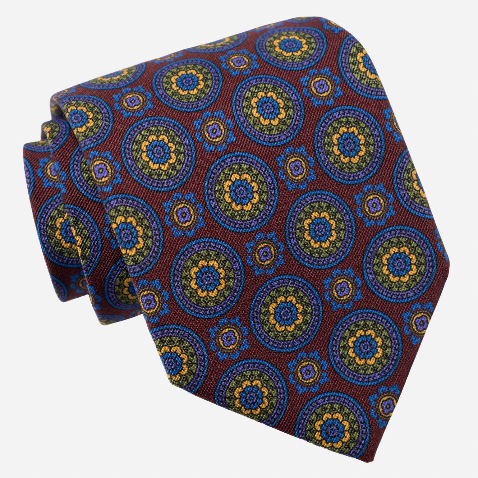 La Vigna - Printed Wool & Silk Tie - Burgundy - My Men's Shop