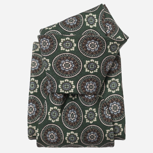 La Vigna - Printed Wool & Silk Tie - Green - My Men's Shop