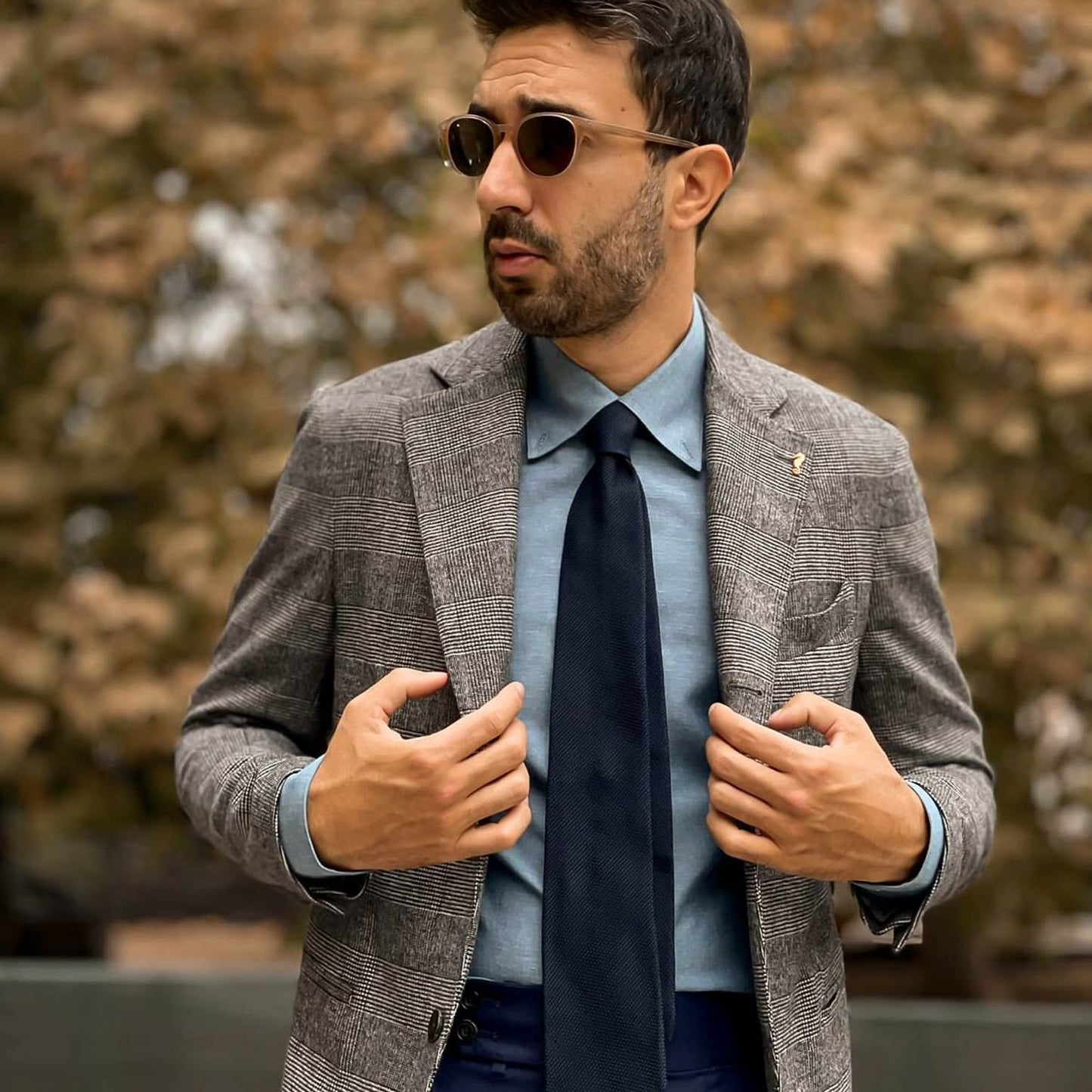 Cavour - Dark Navy Silk Grenadine Tie