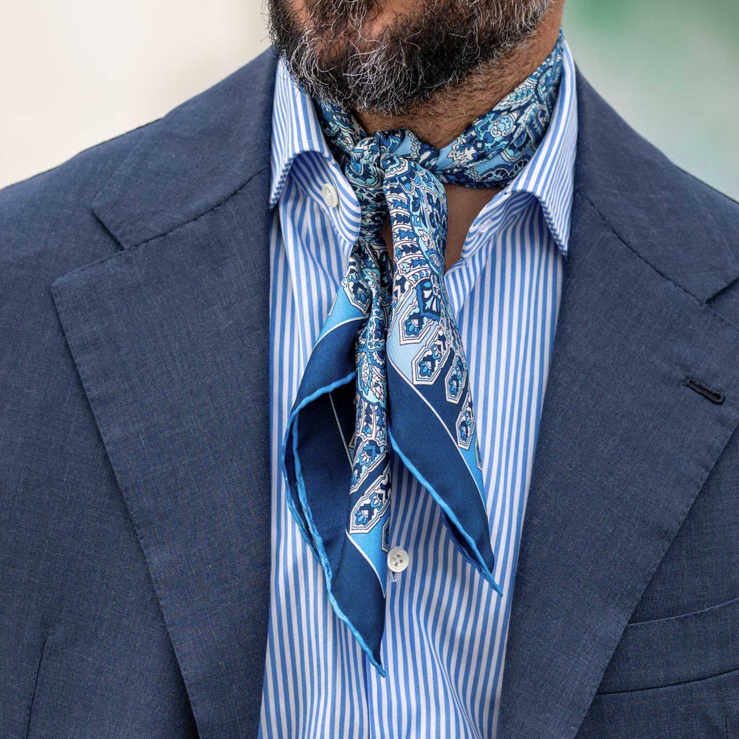 Messina - Silk Neckerchief - Azure - My Men's Shop